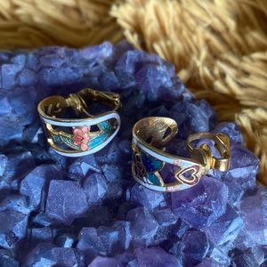 VTG clip on stained glass earings